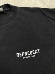 Mens Represent Clo. Big Logo Short Sleeve Oversize T Shirt Black Size XS Cotton