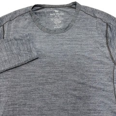 Mack Weldon Mens Medium Long Sleeve Crew Neck Shirt Heather Grey Performance