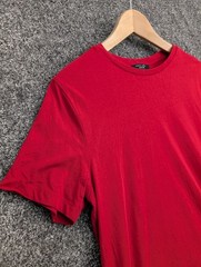 New Look Men T-Shirt Medium Red 100% Cotton Plain Crew Neck Short Sleeve Top M
