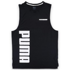 Puma Tank Top Mens Big Logo L Black Polyester Blend Sleeveless