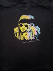 Nirvana Kurt Cobain Graphic Signature Color Block T-Shirt