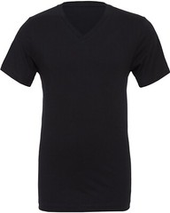 Bella + Canvas 3005 2XL Black Unisex Short Sleeve Cotton V-Neck T-Shirt