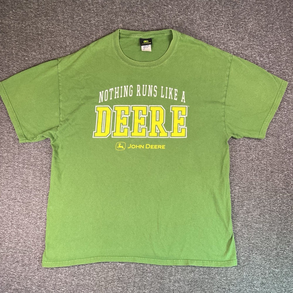 John Deere Shirt Mens XL Green Short Sleeve Graphic-T 100% Cotton Farmer Tractor