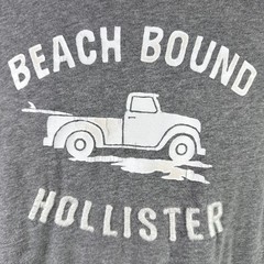 Hollister Beach Bound Men’s T-shirt Size XL Gray Embroidered Logo
