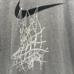 Nike Dri Fit Basketball Shirt Mens XL Gray Heather Graphic Tee Hoop Swoosh Net