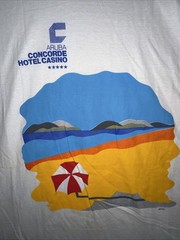 Vintage 80s Aruba Concorde Hotel Casino T-Shirt Sailing Tag Resort Beach Tee XL