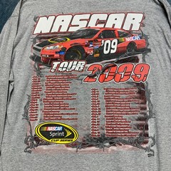 AAA Nascar 2009 Tour Sprint Cup Series T Shirt Mens XL-2XL Gray Long Sleeve