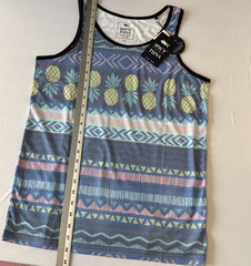 Spicy Tuna NWT Tropical Pineapple Stretch Tank Top S Beach Resort Hawaii Coastal