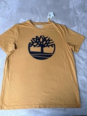 Timberland Men’s Kennebec River Tree Logo Half Sleeve T-Shirt Yellow Size XL