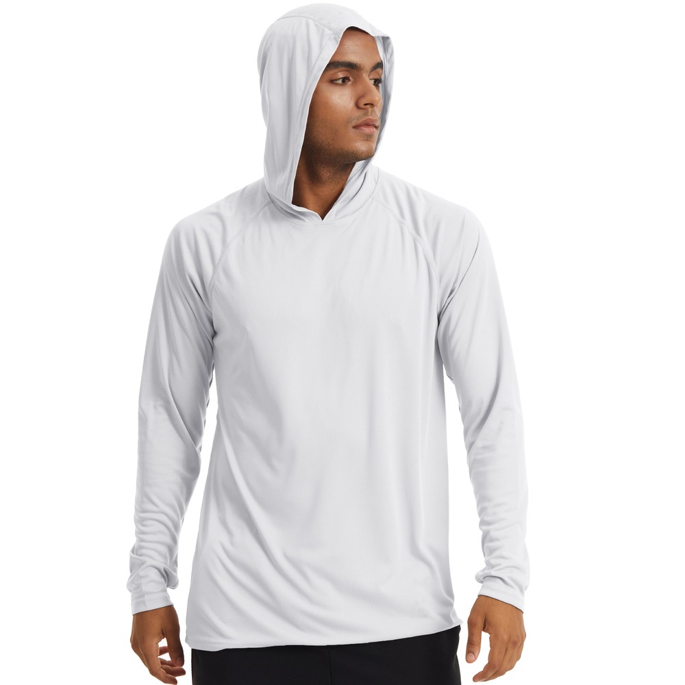 Men’s UPF50+ Hoodie Shirts Fishing Hiking Sun Shirts Quick Dry Workout T-Shirts