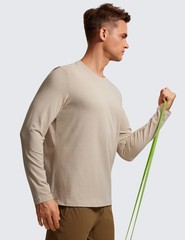 Pima Cotton Long Sleee Shirts for Men – Casual Crewneck T-Shirts Breathable W…