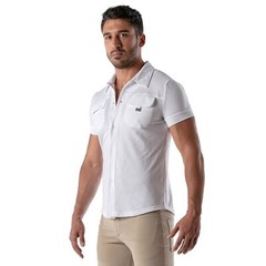 TOF PARIS T-Shirts Short-Sleeved Cotton Pique Shirt White 33