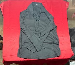 Men’s Black Lace-up Renaissance Pirate Shirt Size M/S