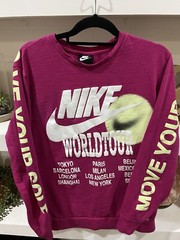 Nike Men’s World Tour Glow-In-The-Dark Long Sleeve Shirt Pink Size Large