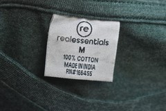 Real Essentials Blank Short Sleeve Plain Multicolor 4 Pack T-Shirt Mens Medium
