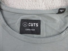 Cuts Clothing Shirt Men XL Gray Curve Hem Crewneck Casual Basic Plain Staple Tee