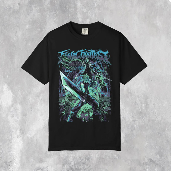 Graphic T-shirt Final Fantasy Vintage T-Shirt Japanese Classic Video Game Tshirt