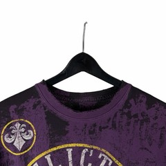 Mens Y2K Affliction Love Fist Grunge Punk Reversible Purple Shirt Size L