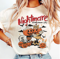 Mickey Minnie Halloween Nightmare on Main Street Unisex Adult Kid Tee 1406012
