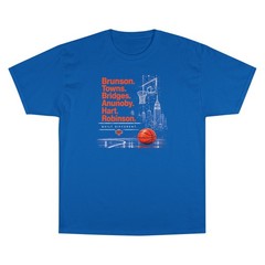 Brunson Towns Bridges Anunoby Hart Robinson Built Different Knicks Champion Tee
