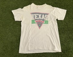 Vintage 80s Dallas Texas Distressed Men’s Large White Stedman T-shirt Tee