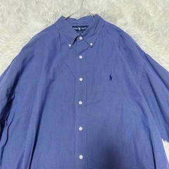 Ralph Lauren BLAKE XXL Blue Check Button-Down Shirt For 14Y+ Japan
