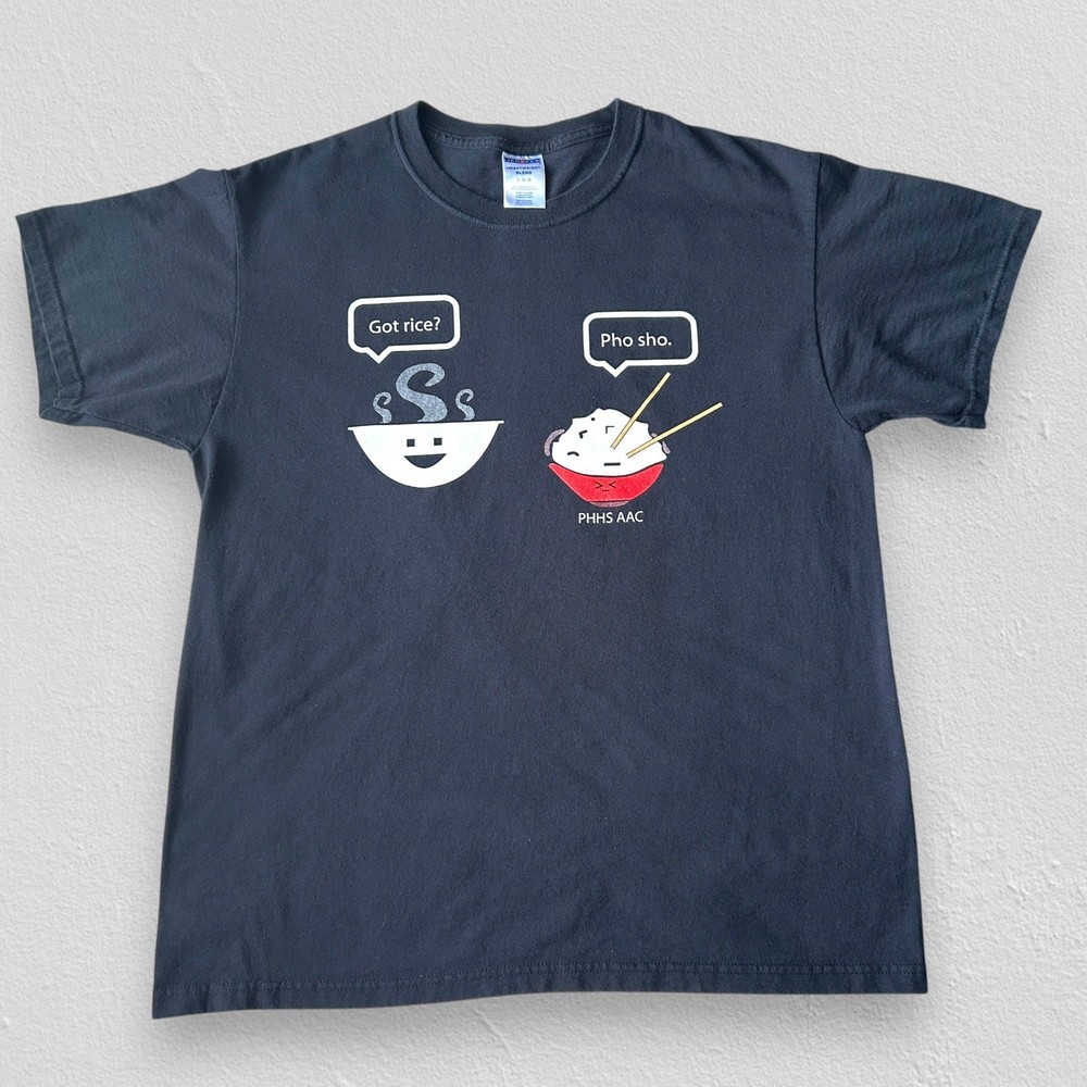 Funny Jerzees Heavyweight Blend Vintage “Got Rice? Pho Sho” Navy Graphic Tee