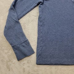 Polo Ralph Lauren Henley Shirt Mens Medium Blue Long Sleeve Lined Button Tee