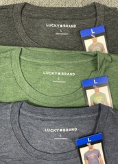 Lucky Brand Men’s LARGE Or XL Lot of 3 Graphic Tees in 3 Colors NWT