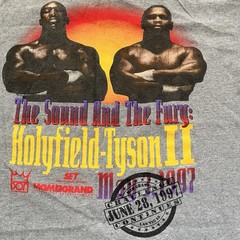 Vintage 1997 MGM Grand Evander Holyfield Mike Tyson Fight Graphic T Shirt 2XL