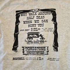 Vintage Tombstone Undertakers Mens XL T Shirt Single Stitch We Use Pine Coffins
