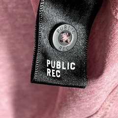 Public Rec Shirt Mens M Pink Henley Short Sleeve Button Stretch Cotton Lyocell