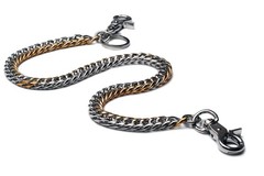 Round Stainless Steel Key Chain Wallet Chain (24.8″, Gold-Stainless)