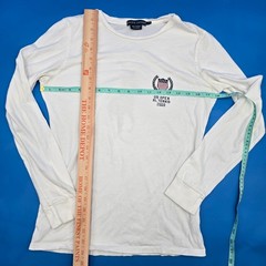 Ralph Lauren US Open 2009 Tennis LS Shirt White Big Pony Unisex M (Slim)