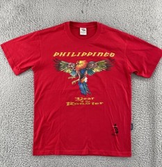 Vintage Dibuho Hand Painted Tshirt Men Medium Graphic Philippines Rooster