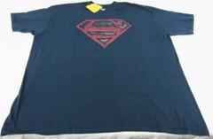 Mens NEW DC Comics Originals Super Hero Superman Navy Distressed Symbol Size 2X