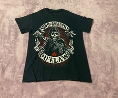 2 Sons Of Anarchy Shirts Redwood Original Moto Club OutLaw Black T Shirts Small