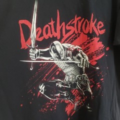 DC Universe Deathstroke T-Shirt Mens 2XL Black Leap Splatter Graphic Comic Tee