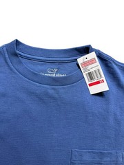 NWT Vineyard Vines Men Short Sleeve Pocket Crew T-Shirt Blue/Orange Size XS