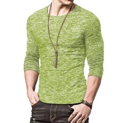 Zonbailon men’s T-shirt solid color slim-fit long sleeve autumn and winter