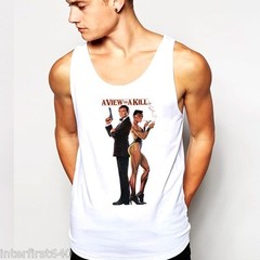 James Bond, T shirt, a view to a kill, vintage, SZ S-2XL, cotton, tank top