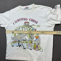 Vintage Lai See Shirts T Shirt Men’s XL White I Survived China Single Stitch