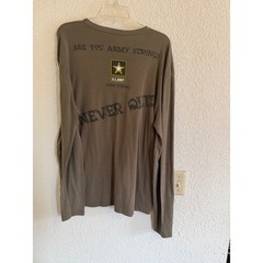 US Army Mens 2XL Soldier’s Creed Long Sleeve Graphic T-Shirt Olive Green USA