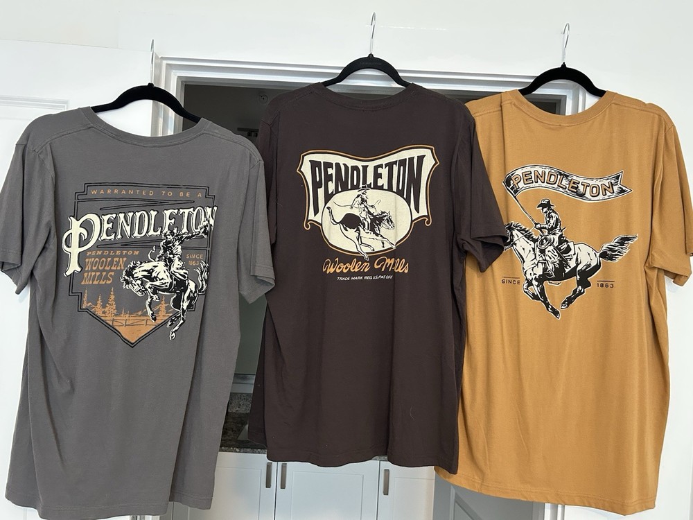 Lot Of 3 Pendleton Woolen Mills Men’s L & XL Graphic T-Shirts Gently Worn