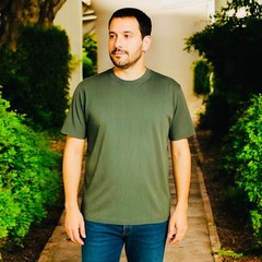 Croft & Barrow Men’s Green Ribbed T-Shirt Crew Neck & V-Neck L XL