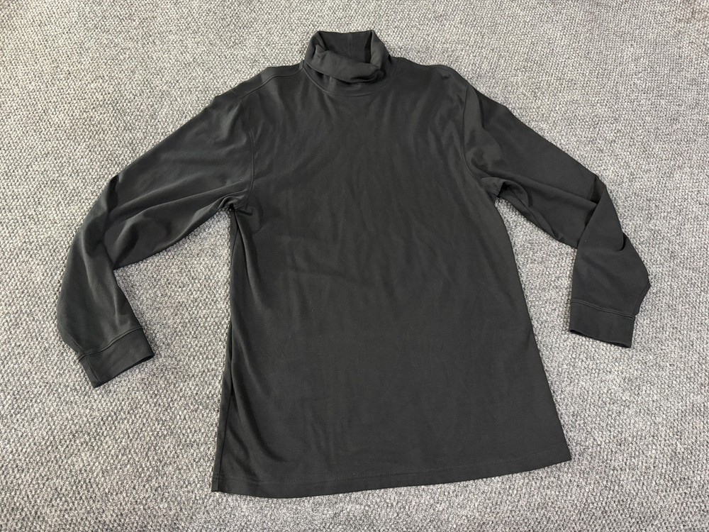 L.L. Bean Shirt Mens LT Black Long Sleeve Turtleneck Tee Cotton Thermal Big Tall