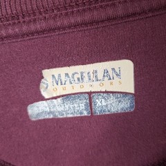 Magellan Shirt Mens XL Maroon Henley Semi Fitted Long Sleeve Waffle Knit Thermal