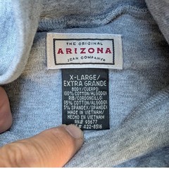 Arizona Mock Neck Long Sleeve Shirt Men’s XL Grey Stretch Cotton Layering Y2K