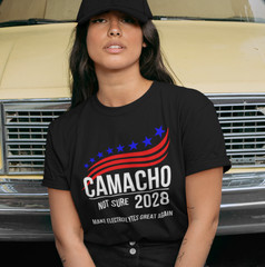 Idiocracy President Camacho 2028 Funny Election T-SHIRT Vintage Movie Poster TEE