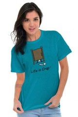 Life is Crap Sucks Toilet Paper Funny Gift Womens or Mens Crewneck T Shirt Tee
